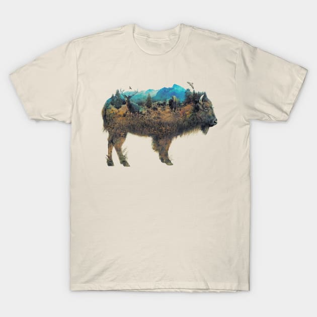 Buffalo Bison Surrealism T-Shirt by barrettbiggers